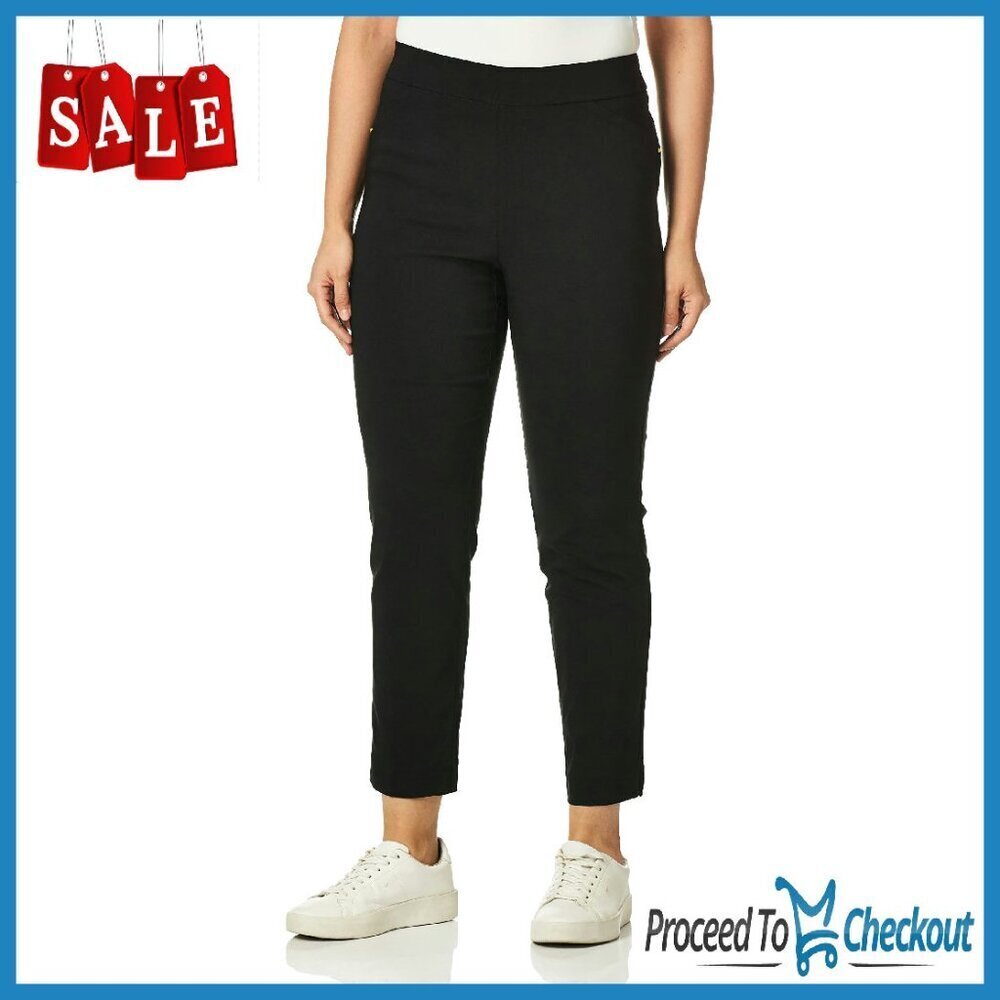 Super Stretch Slimming Pull-On Ankle Pants with Power Mesh Panel
